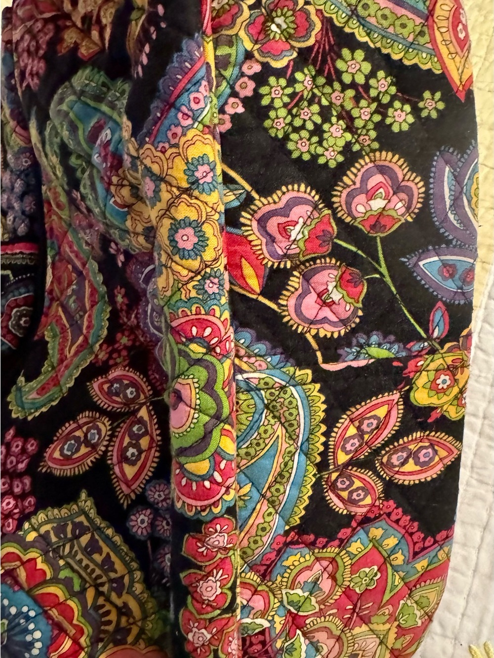 Vera Bradley Black Quilted Crossbody with Bright Floral Paisley - Picture 6 of 6